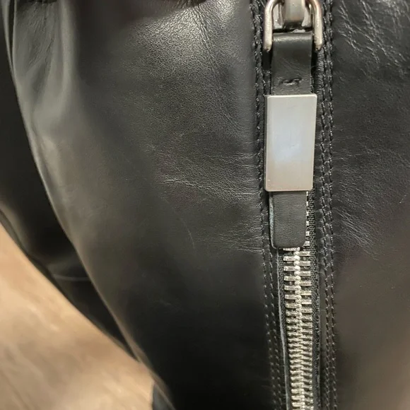 ALDO Black Knee-High Leather Boots with Zipper - Picture 5 of 11